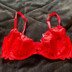 Victoria’s Secret lace bra, red, 34 DD
